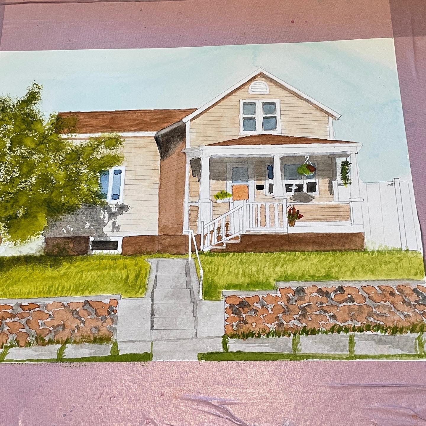 Watercolor Home Commissions 11x14