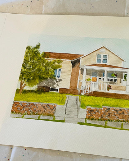 Watercolor Home Commissions 11x14