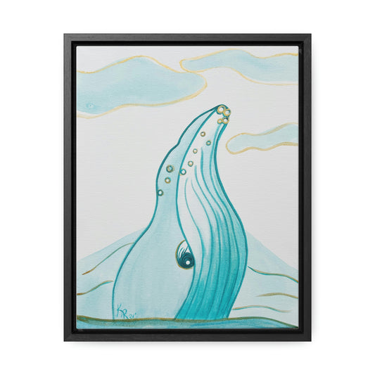 Dreamy Whale, Canvas Giclee, Framed