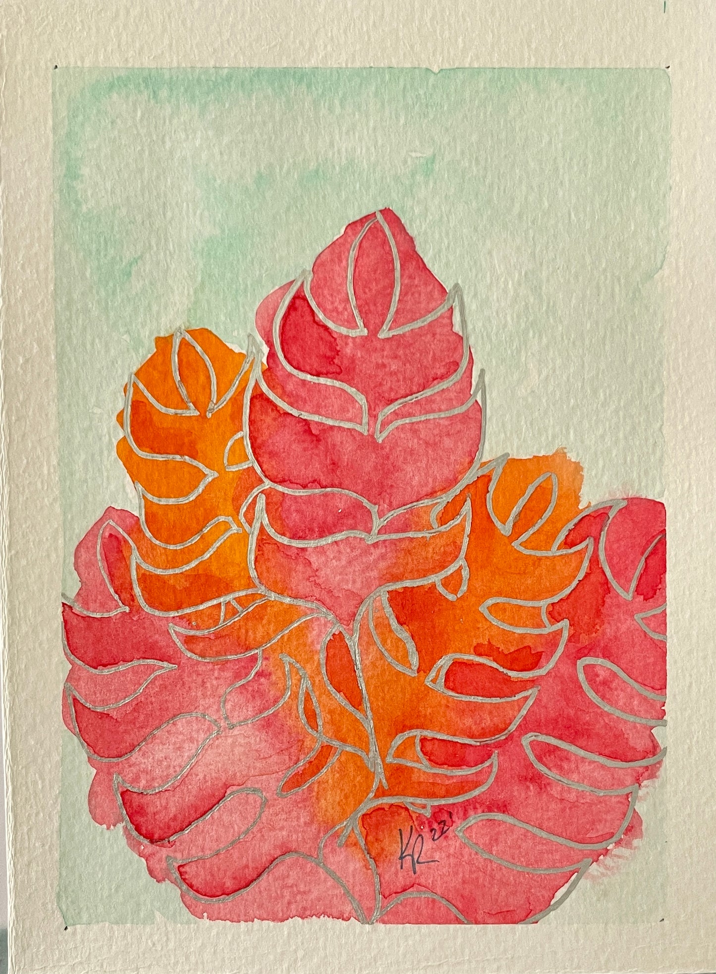 Summer Leaves 6 color options! 8x10