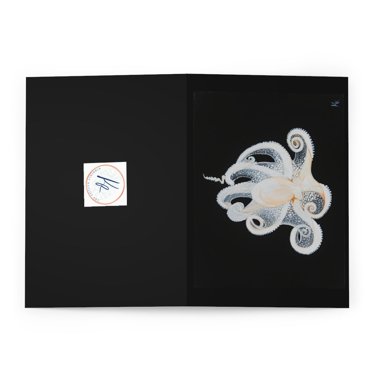 White Octopus Note Cards